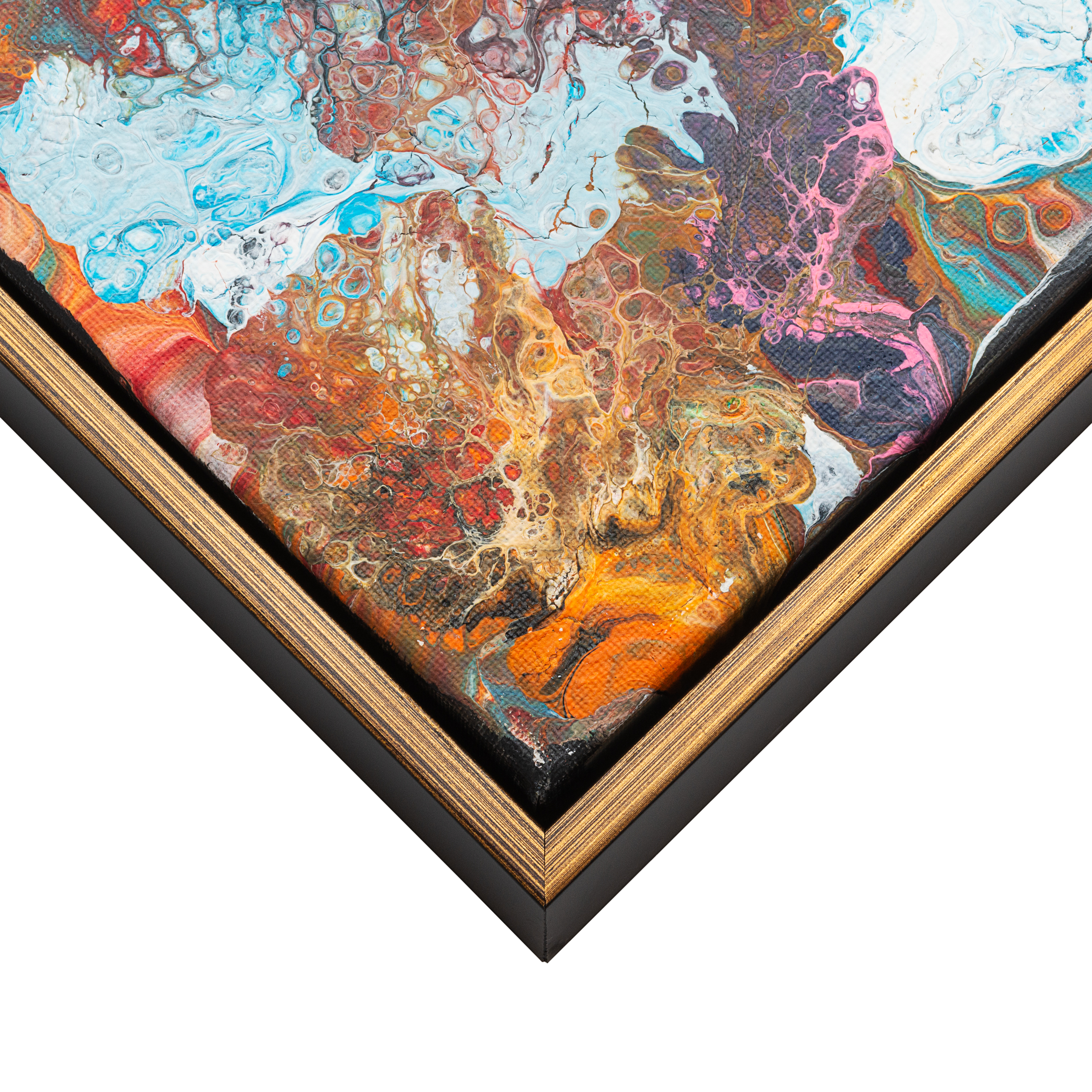 Black/Gold Canvas Float Frame frame sample