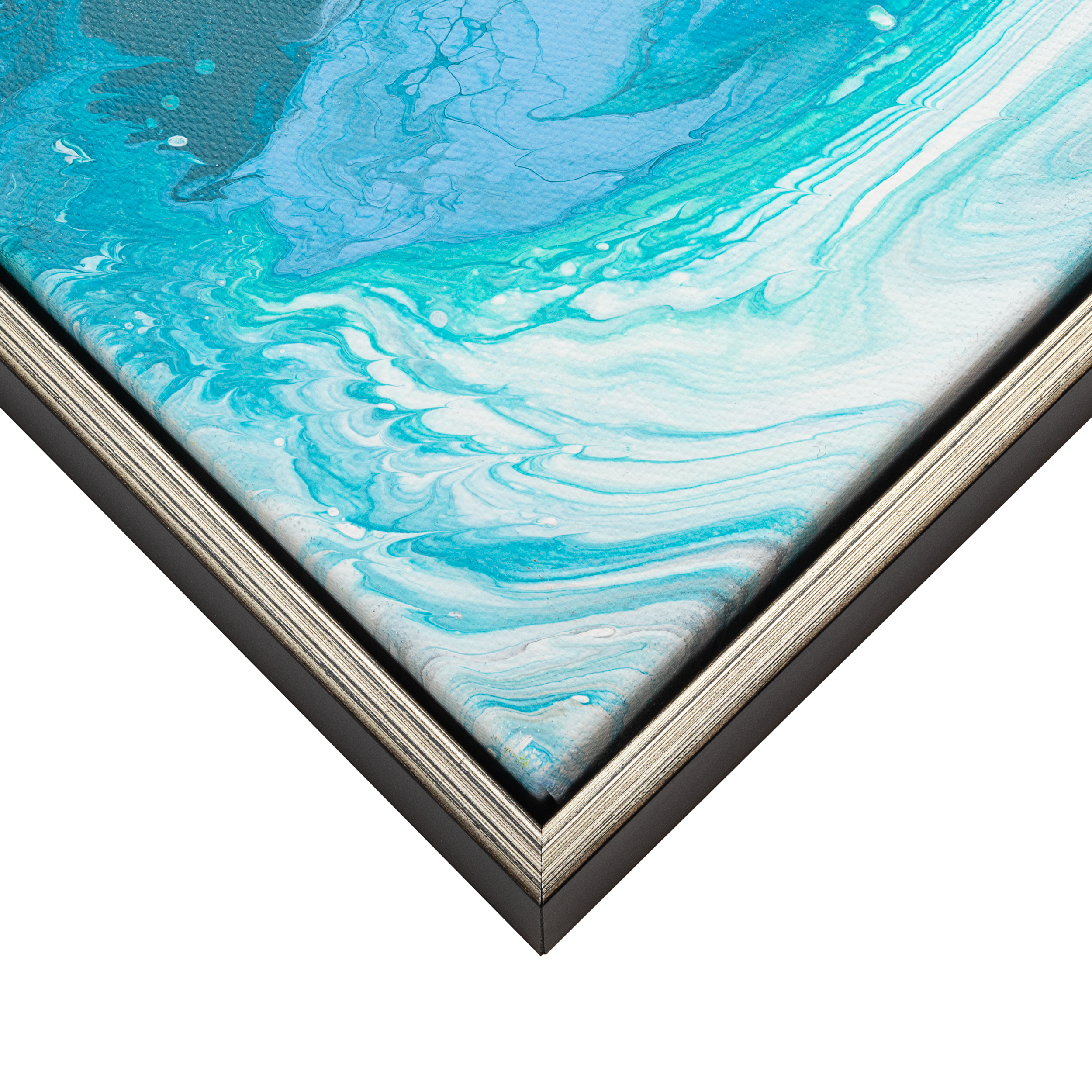 Black/Silver Canvas Float Frame frame sample